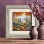 Patrón de punto de cruz – Paisaje Otoñal