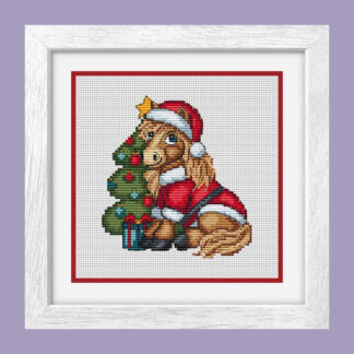 Patrón de punto de cruz – Caballito navideño