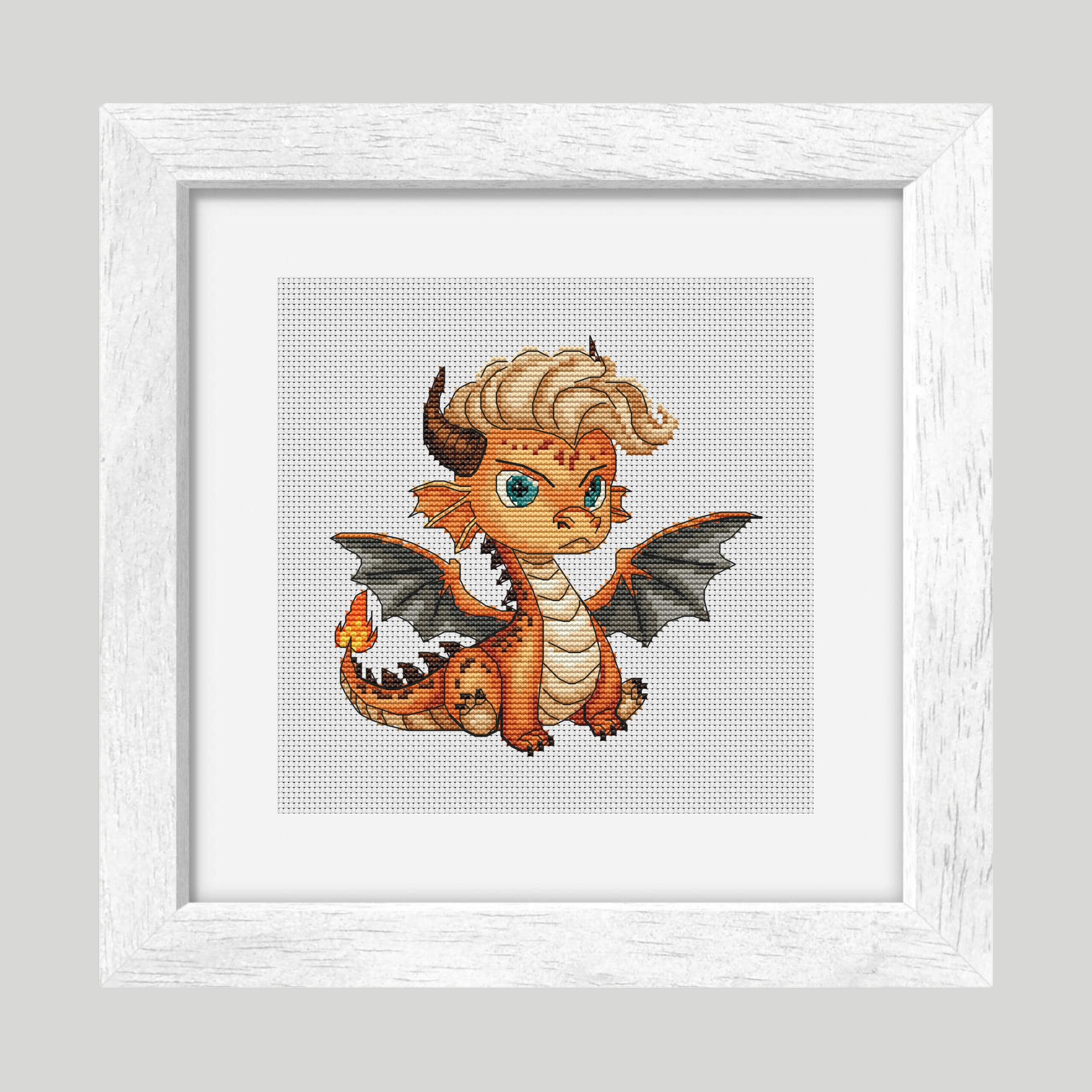 Patrón de punto de cruz – Drago