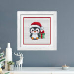Patrón de punto de cruz – Pingüino navideño