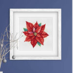 Patrón de punto de cruz – Poinsettia