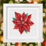 Patrón de punto de cruz – Poinsettia