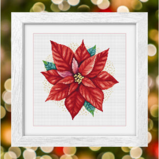 Patrón de punto de cruz – Poinsettia