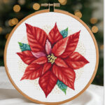 Patrón de punto de cruz – Poinsettia