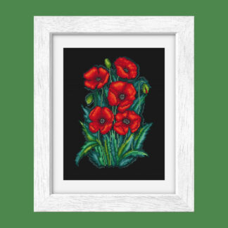 Patrón de punto de cruz – Amapolas