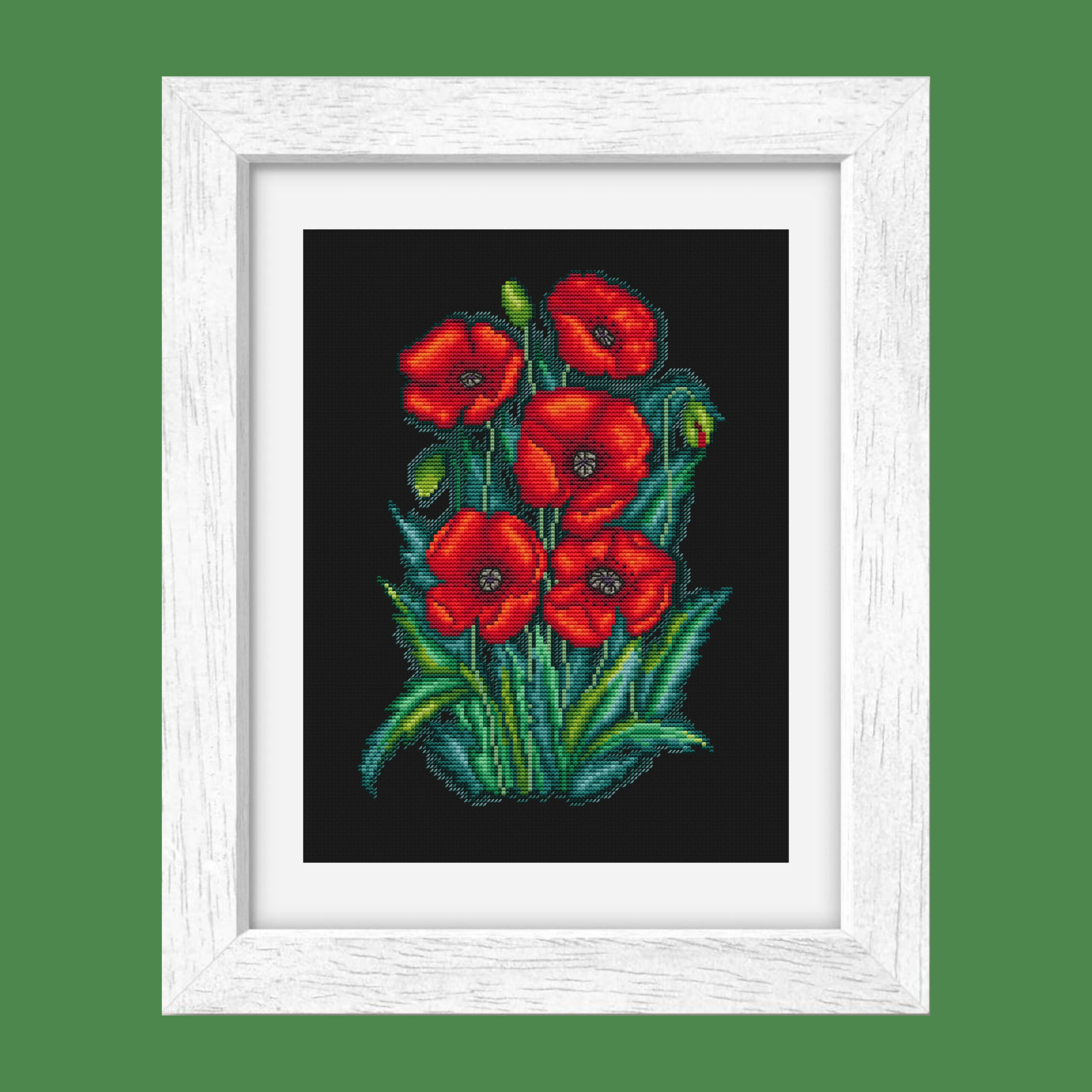 Patrón de punto de cruz – Amapolas