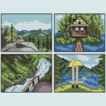 Patrón de punto de cruz – Mini Paisajes