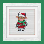 Patrón de punto de cruz – Toro navideño