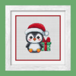 Patrón de punto de cruz – Pingüino navideño