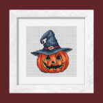Patrón de punto de cruz – Calabaza Brujo
