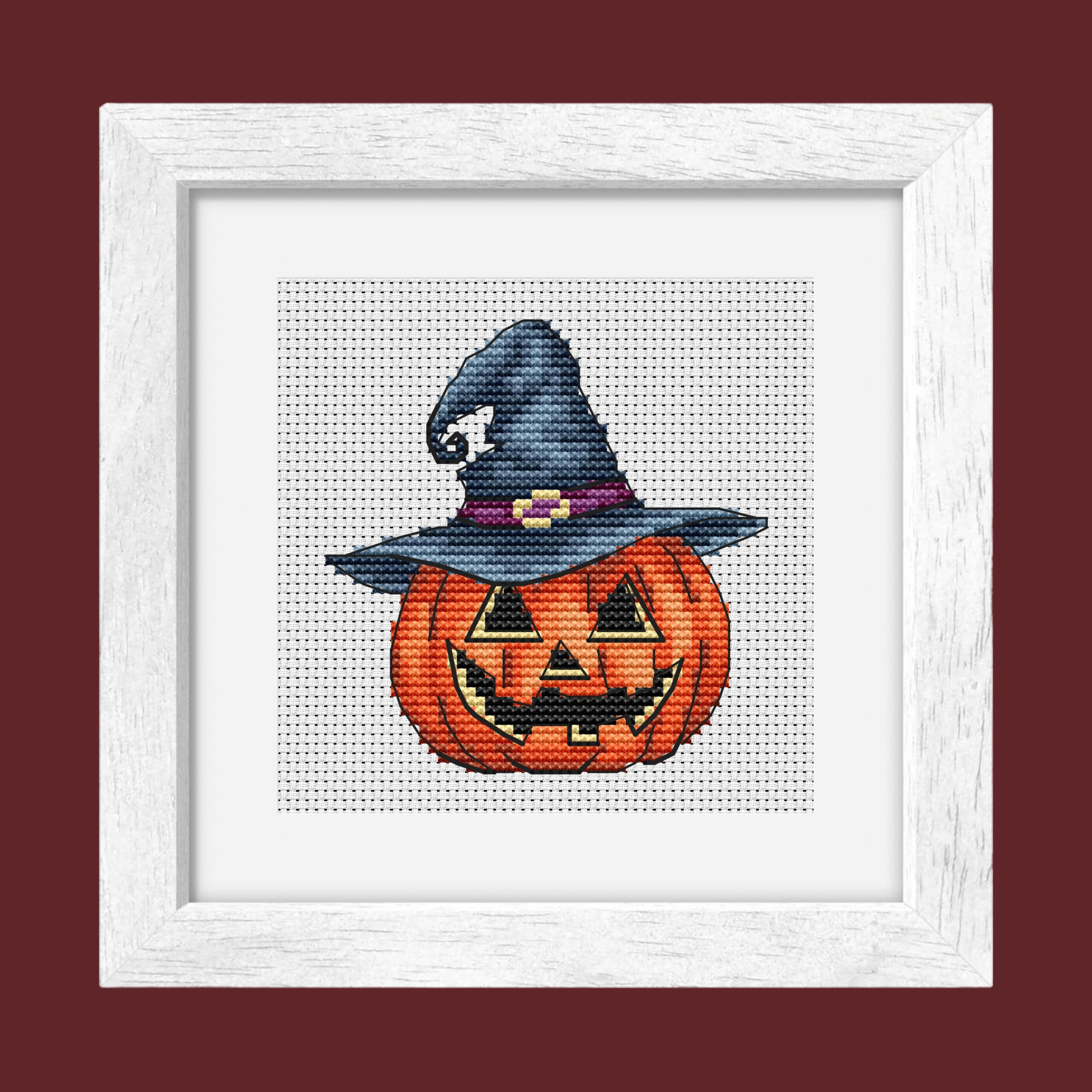 Patrón de punto de cruz – Calabaza Brujo