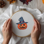 Patrón de punto de cruz – Calabaza Brujo