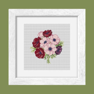 Patrón de punto de cruz – Anémonas