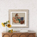 Patrón de punto de cruz – Caballo en el Sofá