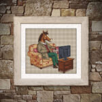 Patrón de punto de cruz – Caballo en el Sofá