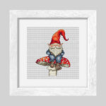 Patrón de punto de cruz – Gnomo y Seta