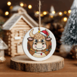 Patrón de punto de cruz – Adorno Navideño – Vaquita