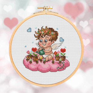 Patrón de punto de cruz de San Valentín – Pequeño Cupido 1