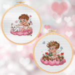 Bundle de patrones de punto de cruz (PDF) de San Valentín – Pequeño Cupido 1 y 2