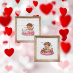 Bundle de patrones de punto de cruz (PDF) de San Valentín – Pequeño Cupido 1 y 2