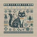 Patrón de punto de cruz – Gato Nórdico | Nordic Folk Cat
