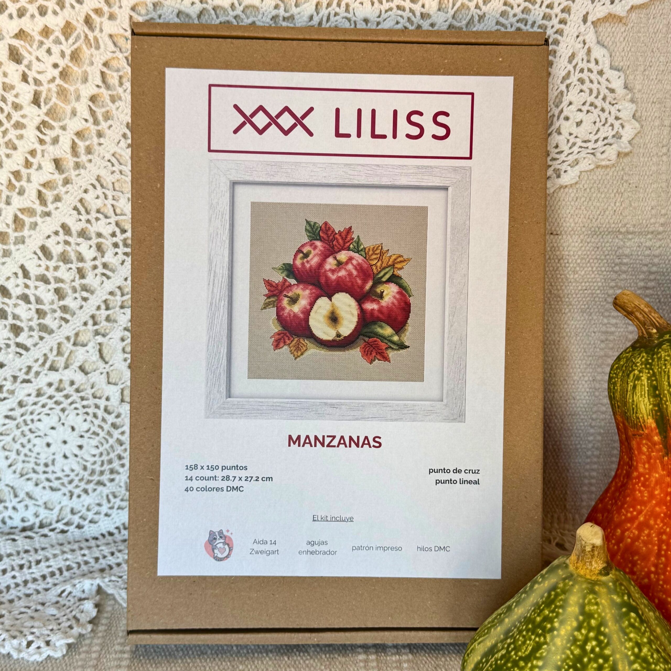 Kit de punto de cruz – Manzanas