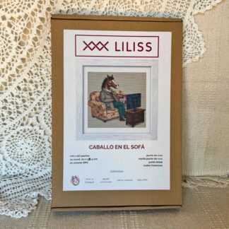 Kit de punto de cruz – Caballo en el sofá