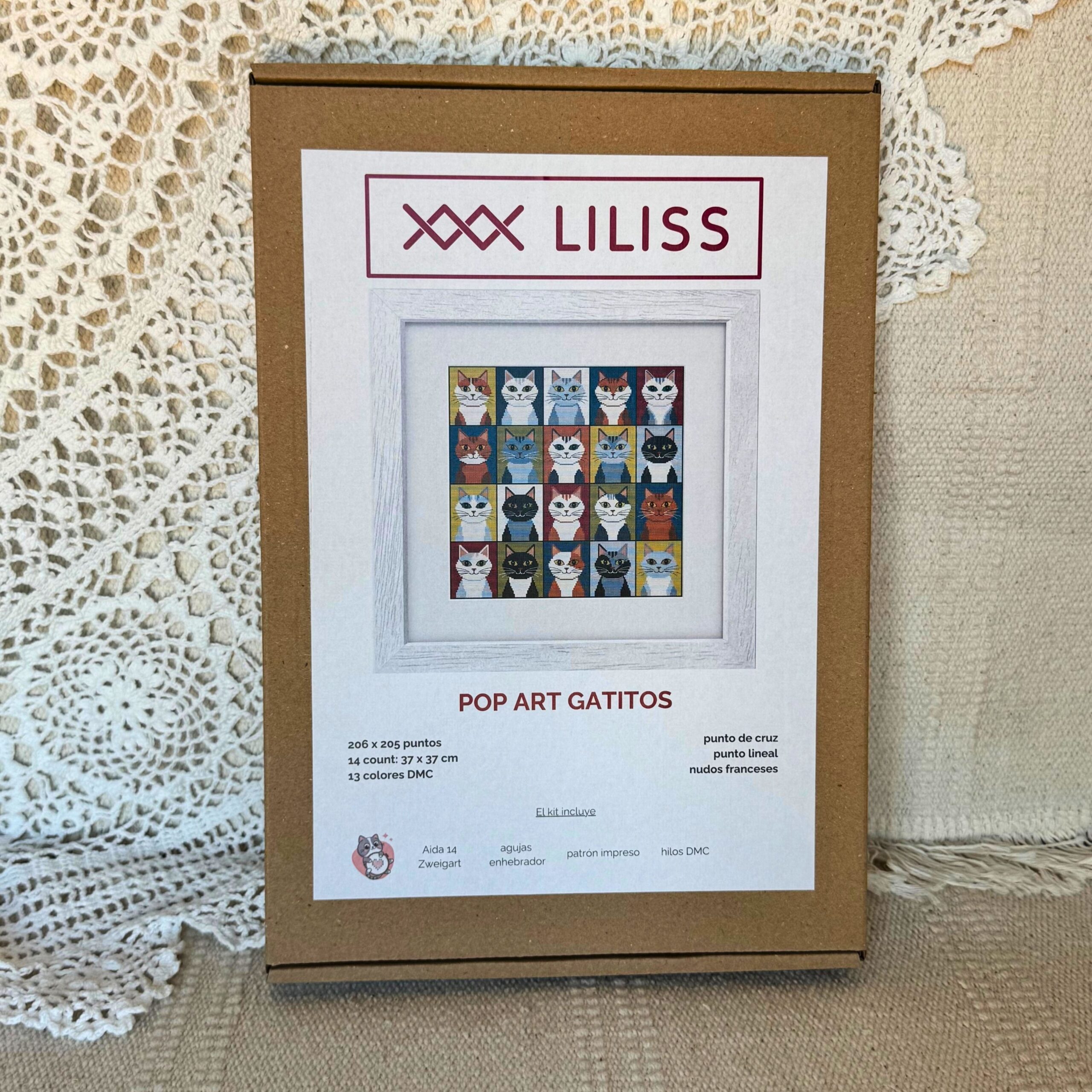 Kit de punto de cruz – Pop Art Gatitos