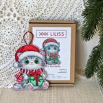 Kit de punto de cruz – Gatita Navideña