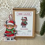 Kit de punto de cruz – Toro Navideño