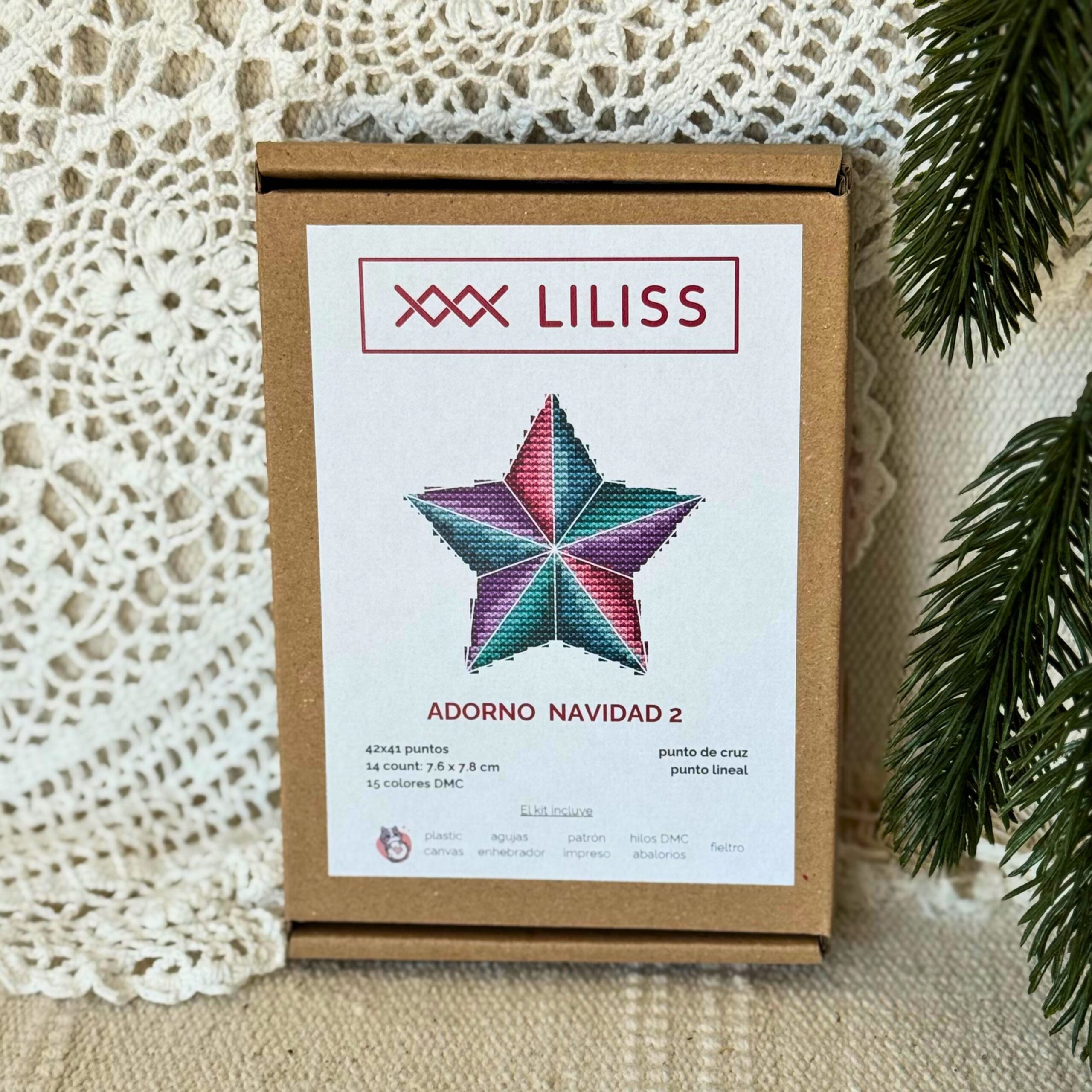 Kit de punto de cruz – Adorno navideño 2