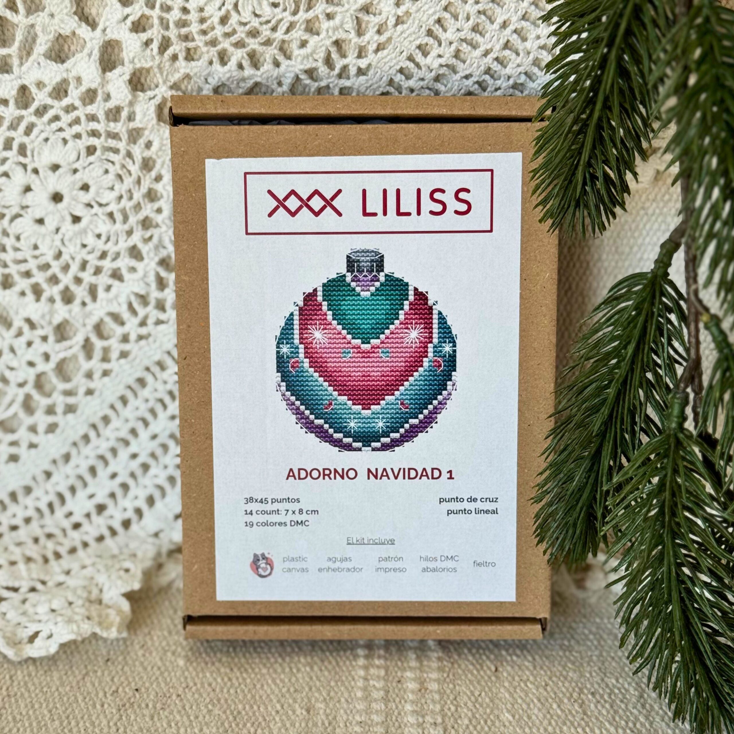 Kit de punto de cruz – Adorno navideño 1