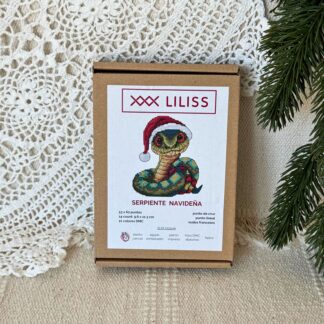 Kit de punto de cruz – Serpiente Navideña