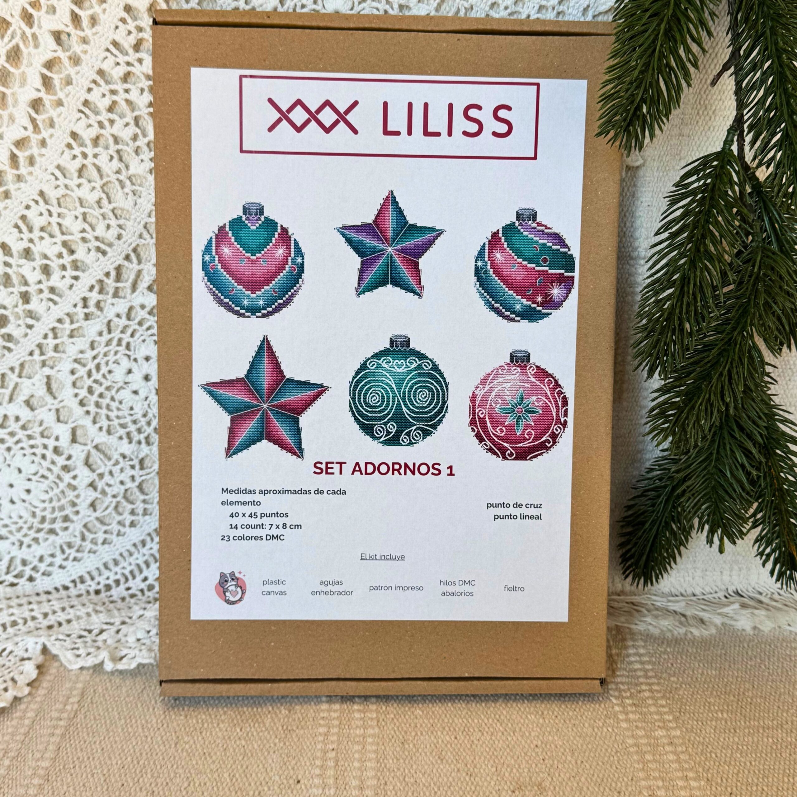 Kit de punto de cruz – Set Adornos 1