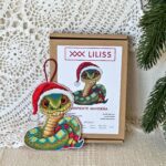 Kit de punto de cruz – Serpiente Navideña