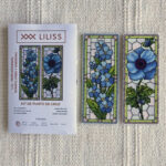 Kit de punto de cruz – Set de 2 marcapáginas Nomeolvides y Anémona azul