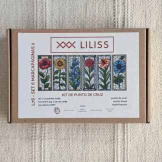 Kit de punto de cruz – Set de 6 marcapáginas Flores de verano