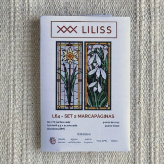Kit de punto de cruz – Set de 2 marcapáginas Campanillas de Invierno y Narciso
