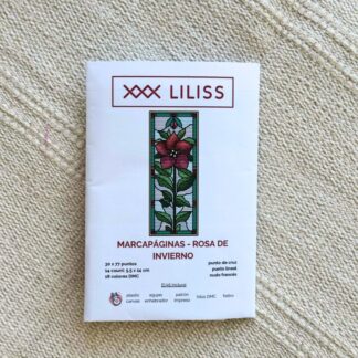 Kit de punto de cruz – Marcapáginas Rosa de invierno