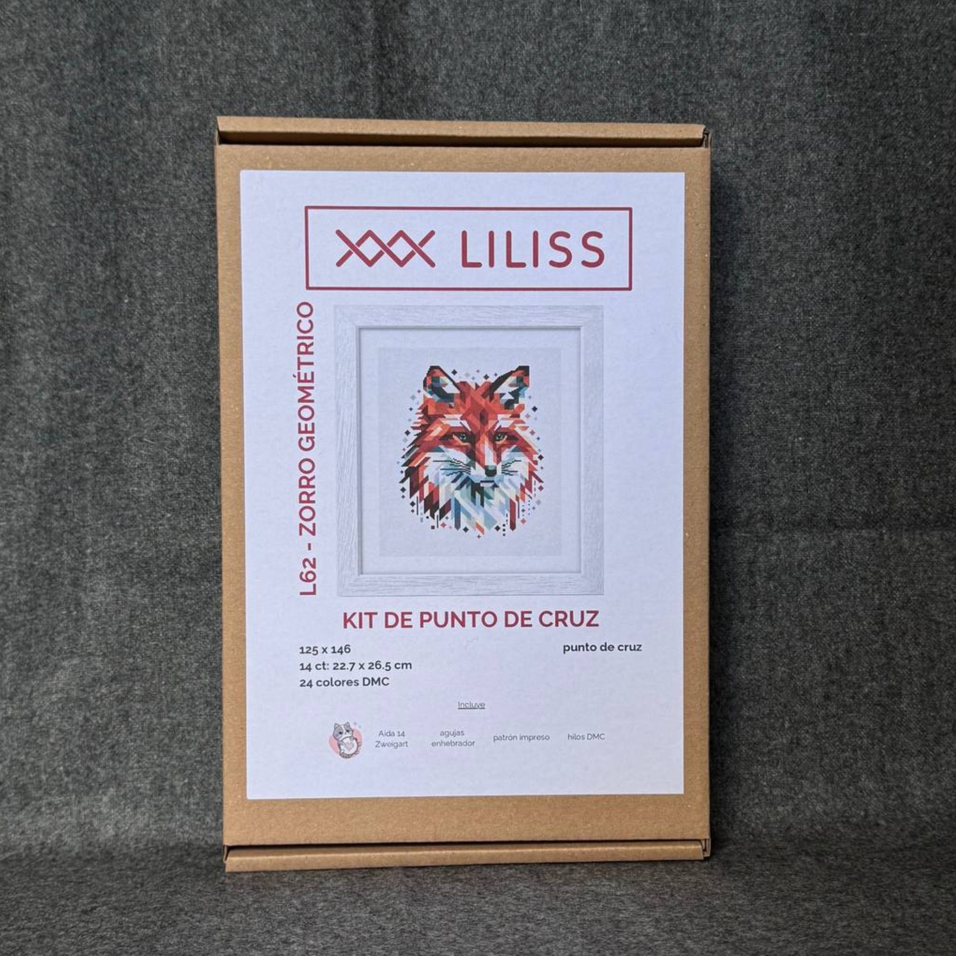 Kit de punto de cruz – Zorro Geométrico