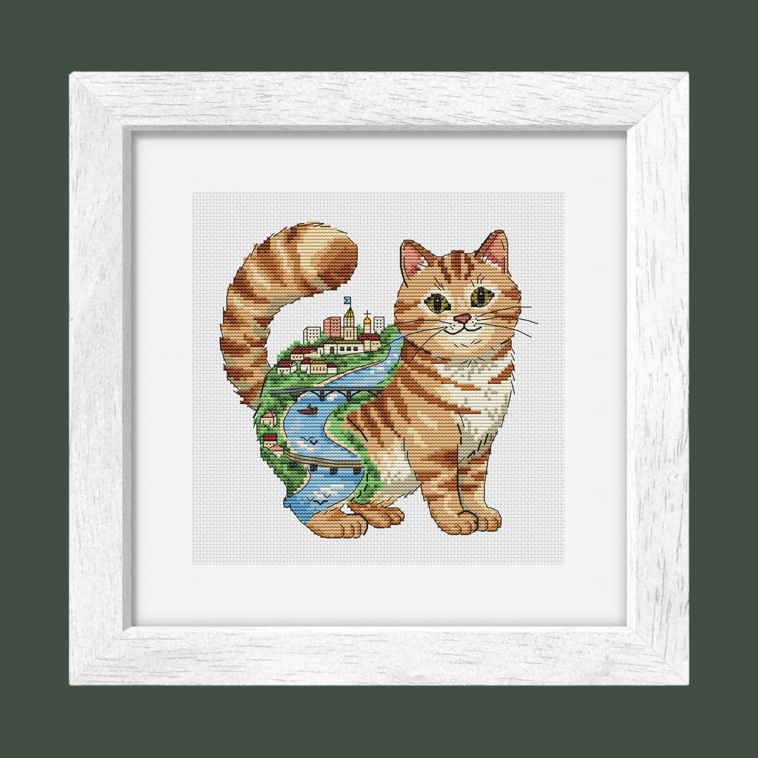 Patrón de punto de cruz – Gato Ciudad