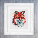 Patrón de punto de cruz PDF – Geometric Folk Fox | Bordado zorro moderno | Diseño animal decorativo | Arte geométrico DIY | Liliss