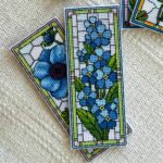 Set de 2 patrones – Nomeolvides y Anémona azul | Marcapáginas estilo vidriera