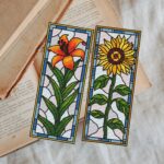Set de 2 patrones – Girasol y Azucena| Marcapáginas estilo vidriera