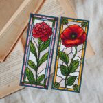 Set de 2 patrones – Amapola y Clavel | Marcapáginas estilo vidriera